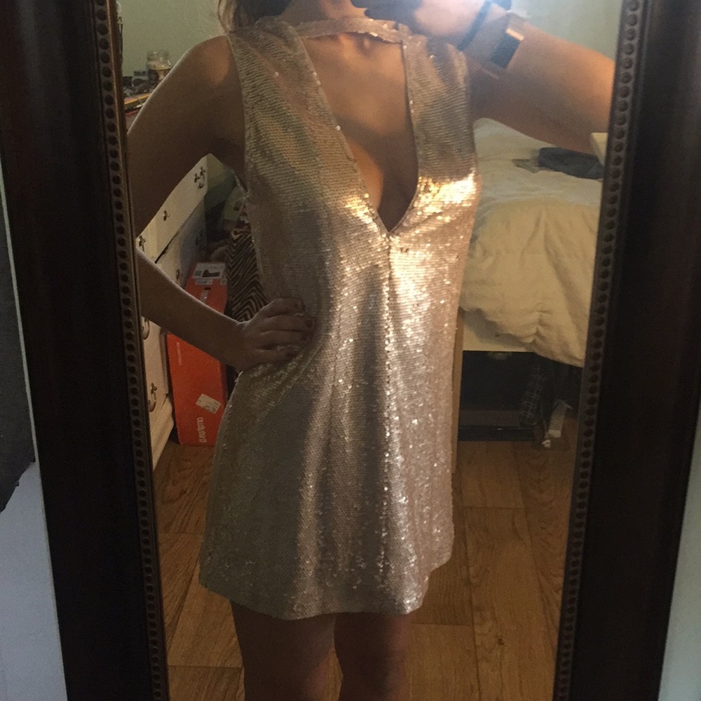 Forever 21 Rose Gold Sequence Dress